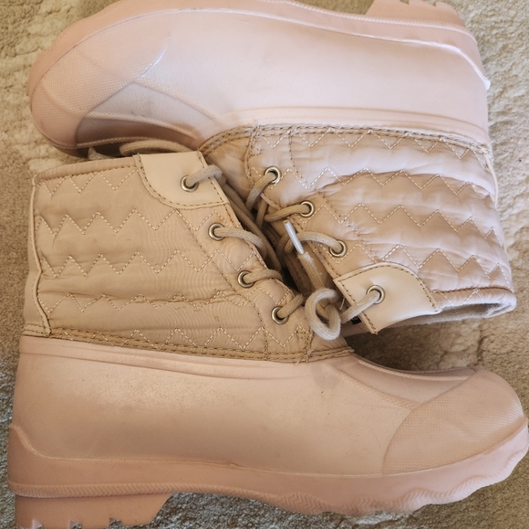 Sperry Cream Pink Boots Classic Style 5M - Picture 3 of 5